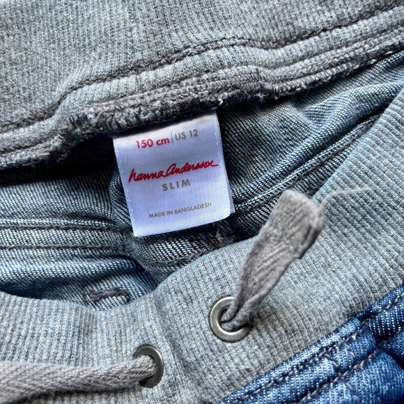 Hanna Andersson Slim Fit Pull-on Waist Jeans Reinforced Knees Boys Size 12 - Picture 2 of 10